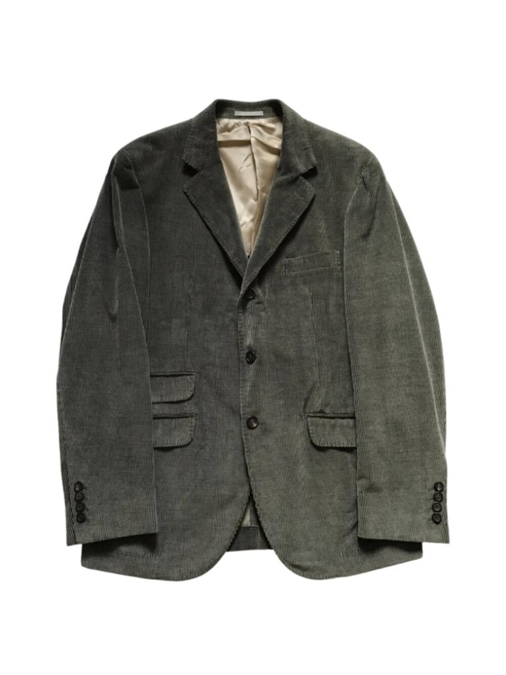 Brunello Cucinelli Corduroy Sport Coat Jacket Blazer Mens 52 40 Green Cotton